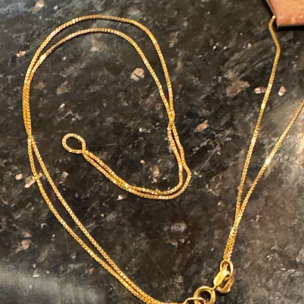 Gold Tiny Box Necklace - Picture 9 of 10